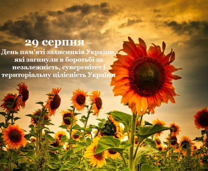 29 серпня – День пам’яті захисників України, які загинули в боротьбі за незалежність, суверенітет і територіальну цілісність України