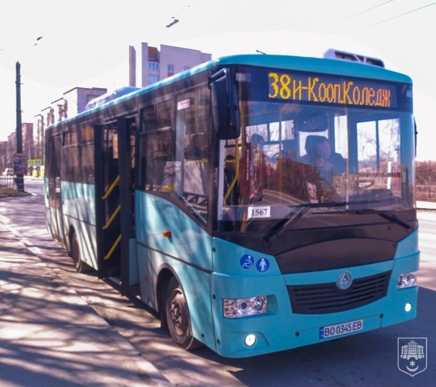 Новий автобусний маршрут №38 «Кооперативний коледж – вул. Київська – вул. Лесі Українки» запрацював у Тернополі