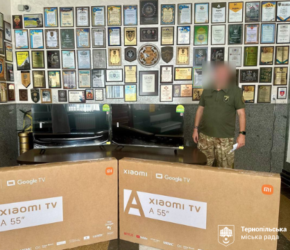З Тернополя для потреб військовослужбовців 35-го стрілецького батальйону передали чотири телевізори