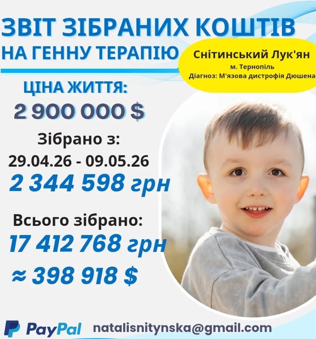 Триває збір коштів на порятунок чотирирічного тернополянина Лук’яна Снітинського