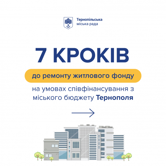 7 кроків до ремонту житлового фонду на умовах співфінансування з міського бюджету Тернополя (інструкція)