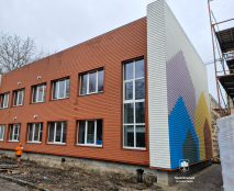 У межах проєкту термомодернізації в садочку №14 тривають роботи з утеплення фасаду
