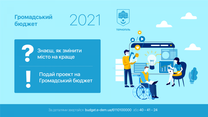 Вже 36 проєктів подано на тернопільський «Громадський бюджет 2021»