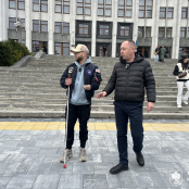 У Тернополі ветеран Андрій Соловко протестував безбар’єрний маршрут