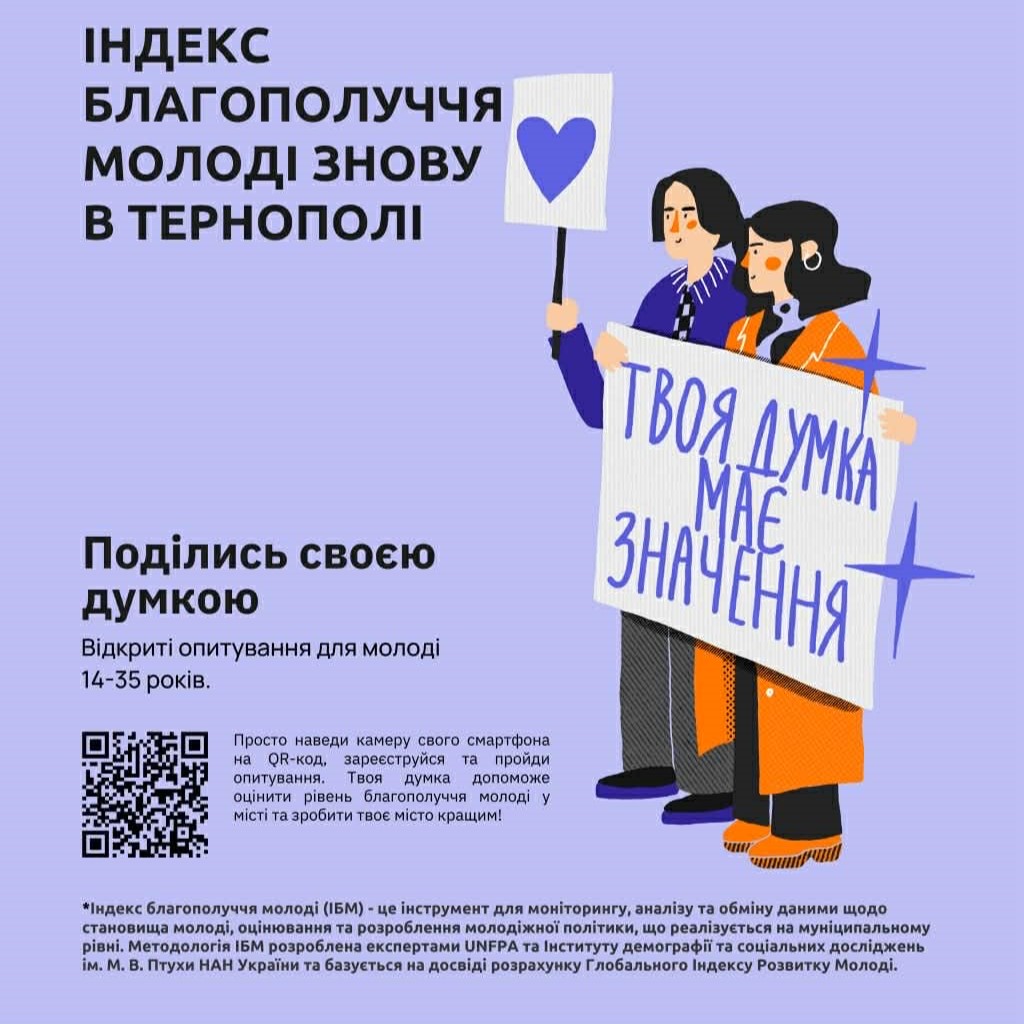 Запрошуємо молодь Тернополя долучитися до опитування в рамках Індексу благополуччя
