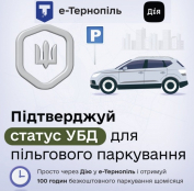 Запрацювала послуга безкоштовного паркування для УБД: перші 70 ветеранів уже зареєструвалися у застосунку «е-Тернопіль»