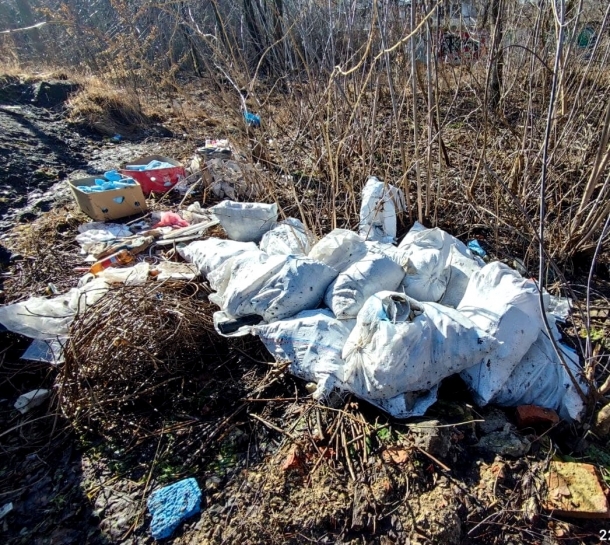 У Тернополі працівники управління муніципальної інспекції зафіксували вивантаження твердих побутових відходів на зелену зону
